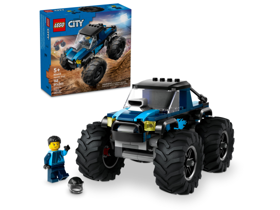 Blauwe monstertruck